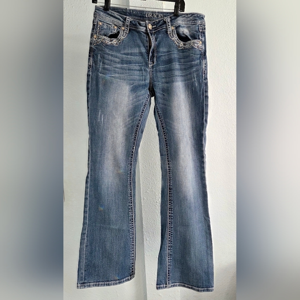 Grace Women's Classic Blue Boot Cut Jeans